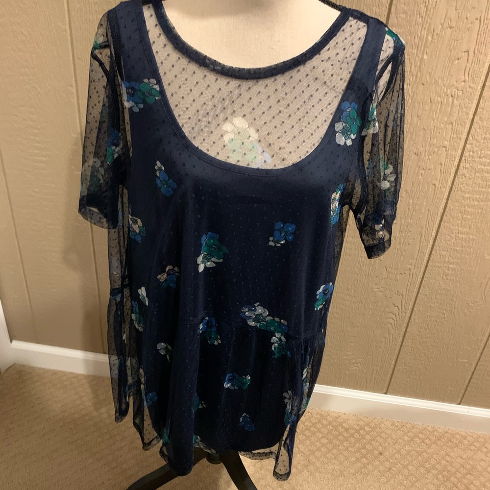 Sheer tee/cami combo 1x